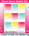 Flower Power/1960/Retro/Funky Weekly Kit, Planner Stickers