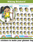 34 Cute Hiking/Walking/Walk/Rambling/Trekking/Outdoors Girl Planner Stickers