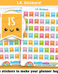 49 Cute I.S. Flags/Income Support/Planner Stickers