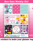 Sew Cute/Sewing/Craft Weekly Kit, Planner Stickers