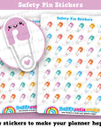42 Cute Safety Pin/Needle/Sew/Embroidery/Craft/Hobbies Planner Stickers
