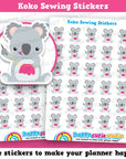 36 Cute Koko the Koala Sewing Planner Stickers