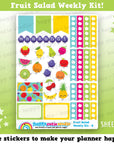 Fruit Salad/Cute Fruit/Bananas/Lemons/Oranges Weekly Kit, Planner Stickers