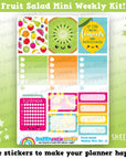 Fruit Salad/Cute Fruit/Bananas MINI Weekly Kit, Planner Stickers