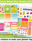 Fruit Salad/Cute Fruit/Bananas MINI Weekly Kit, Planner Stickers