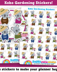 30 Cute Koko the Koala Gardening Planner Stickers