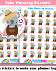 30 Cute Koko the Koala Watering Planner Stickers