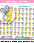 36 Cute Koko the Koala Pencil/Drawing/Art Planner Stickers