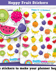 28 Cute Happy Fruit/Health/Healthy Eating Planner Stickers