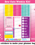 Sew Cute/Sewing/Craft Weekly Kit, Planner Stickers