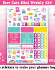 Sew Cute/Sewing/Craft MINI Weekly Kit, Planner Stickers
