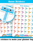 42 Cute Razor/Shave/Reminder Stickers