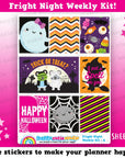 Fright Night/Halloween/Spooky Weekly Kit, Planner Stickers