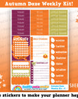 Autumn Daze/Autumn/Fall Weekly Kit, Planner Stickers