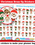 36 Cute Christmas Dress-Up/Costume/Outfit Girl Planner Stickers