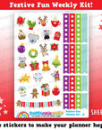 Festive Fun/Christmas/Holiday Weekly Kit, Planner Stickers