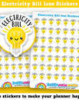 49 Cute Electricity Bill Icons/Pay Bill/ Bills Reminder Planner Stickers