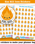 49 Cute Gas Bill Icons/Pay Bill/ Bills Reminder Planner Stickers