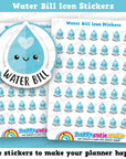 49 Cute Water Bill Icons/Pay Bill/ Bills Reminder Planner Stickers