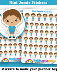41 Cute Mini HCS Boys Happy/Toddler/Child/Kid Planner Stickers