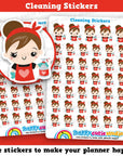41 Cute Cleaning/Clean/Chores Girl Planner Stickers