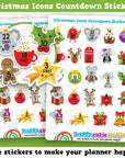 24 Cute Christmas Icons Countdown/Festive/Holidays Planner Stickers