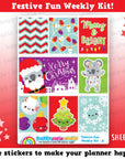 Festive Fun/Christmas/Holiday Weekly Kit, Planner Stickers
