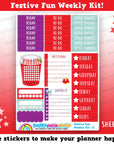 Festive Fun/Christmas/Holiday Weekly Kit, Planner Stickers