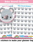 42 Cute Koko the Koala Unwell Planner Stickers