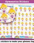 35 Cute Gymnastics/Gym/Girl Planner Stickers