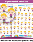 35 Cute Mini HCS Boys Gym/Gymnastics Planner Stickers