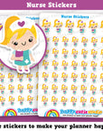 48 Cute Nurse/Doctor/Hospital Girl Planner Stickers