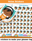 41 Cute Relax/Chill/Chill Out Girl Planner Stickers
