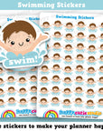 48 Cute Swim/Swimming Planner Stickers