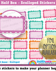 16 Cute Half Box Scalloped/Functional/Practical Planner Stickers