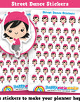 48 Cute Street Dance Girl Planner Stickers