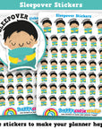 47 Cute Sleepover/Toddler/Boy/Kid Planner Stickers