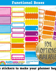 24 Cute Functional/Half/Quarter Boxes/Practical Planner Stickers