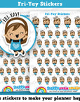 44 Cute Fri-yay.Happy Girl Planner Stickers