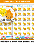 30 Cute Dual Fuel Bill Icons/Pay Bill/ Bills Reminder Planner Stickers