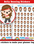 47 Cute Belly Dancing/Dancer/Dance Girl Planner Stickers