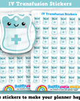 42 Cute IV Transfusion Reminder Planner Stickers