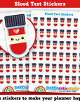 48 Cute Blood Test/Blood Work Planner Stickers