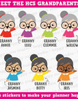 41 Cute Grannie/Grandma/Grandmother/Grandparents Planner Stickers