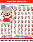 41 Cute Grannie/Grandma/Grandmother/Grandparents Planner Stickers