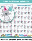 36 Cute Koko the Koala Celebrate Planner Stickers