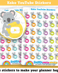 36 Cute Koko the Koala YouTube/Binge/Vlog Planner Stickers