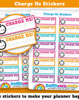 16 Cute Charge Me Tracker/Habit Reminder Planner Stickers