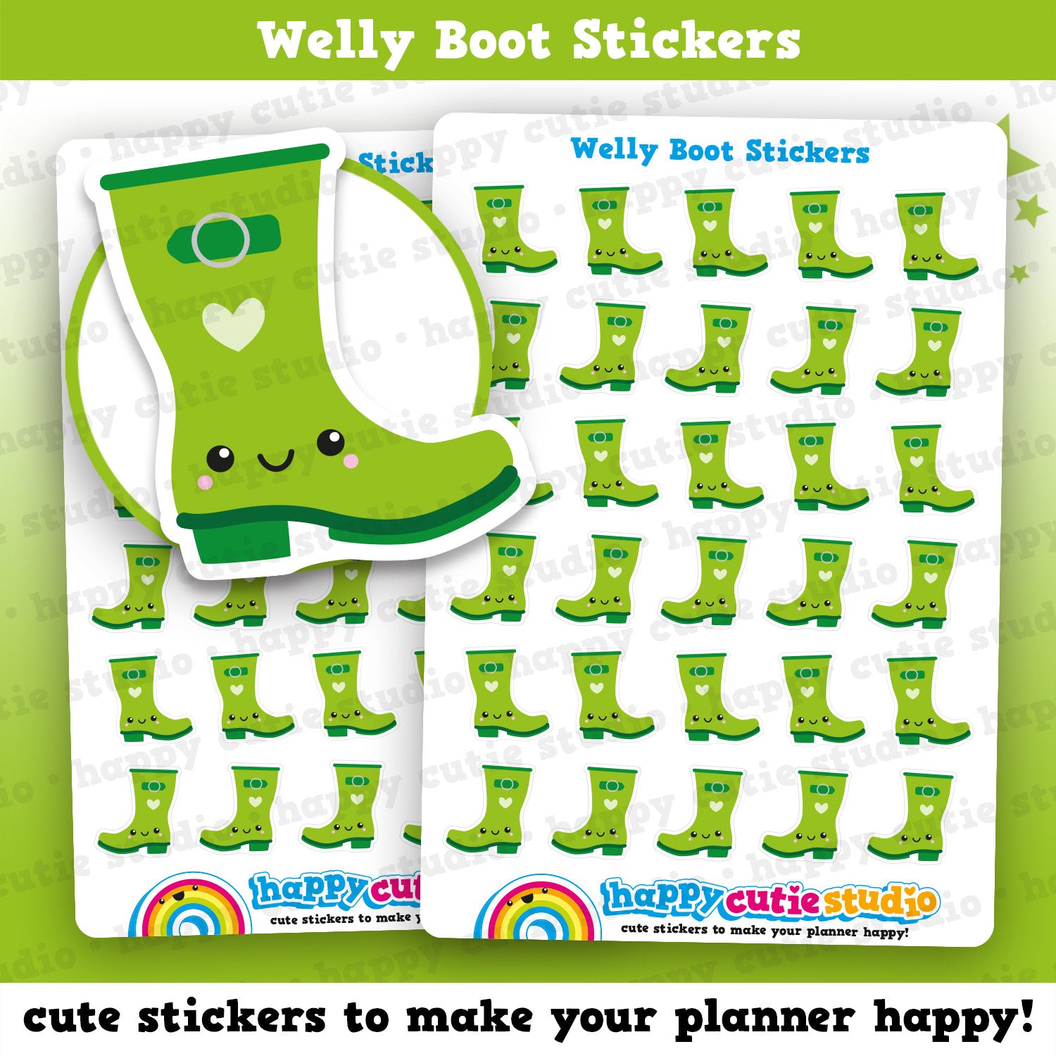 30 Cute Welly Boot/Boot/Muddy Planner Sticker
