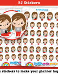 35 Cute PJ/Pyjamas/Relax Girl Planner Stickers
